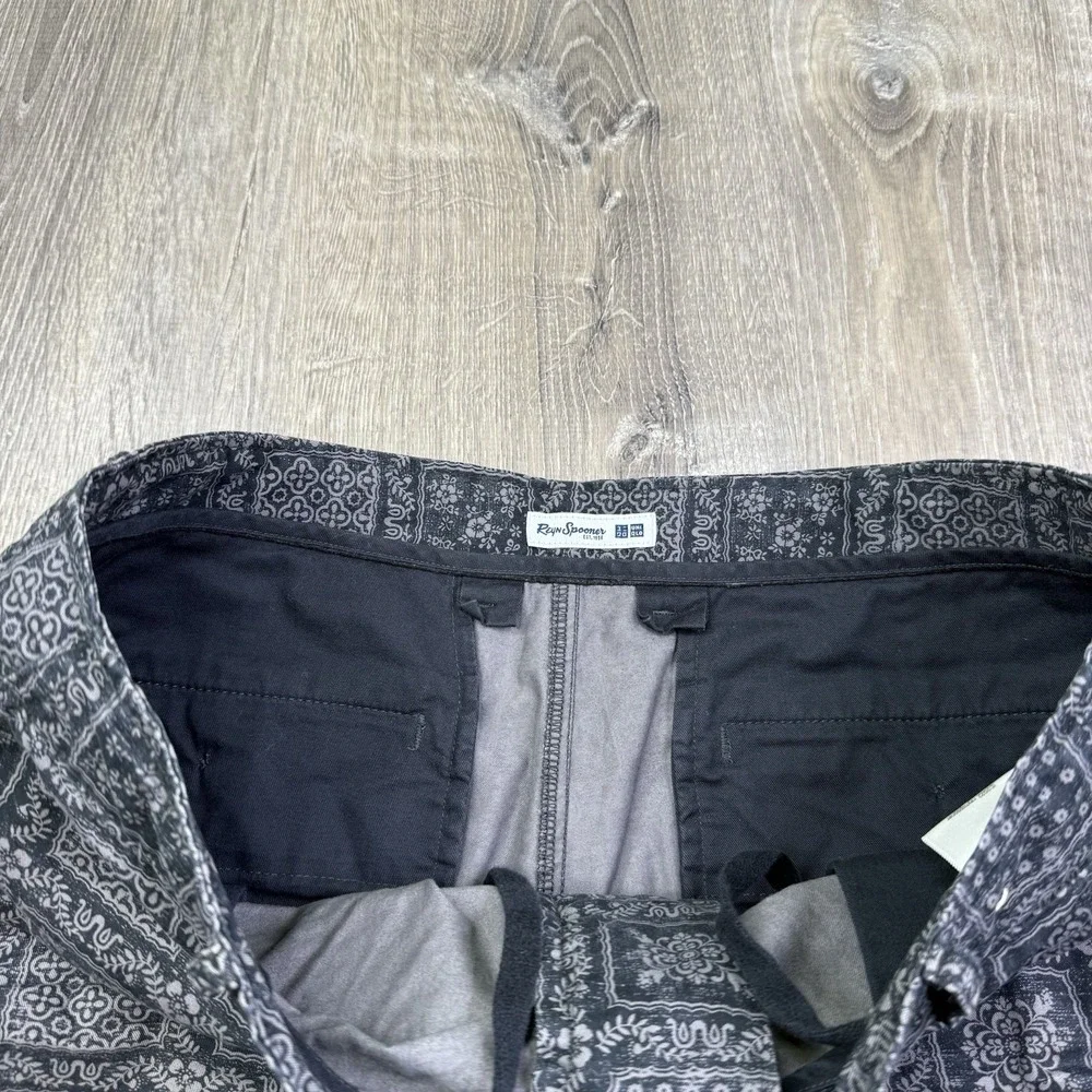 Reyn Spooner Shorts Black Gray Geometric Print Casual Uniqlo Mens Size M Medium - Picture 5 of 11